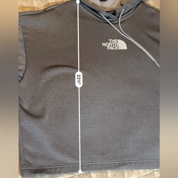 EUC North Face Cropped Heather Gray Women's Hoodie - Picture 7 of 7